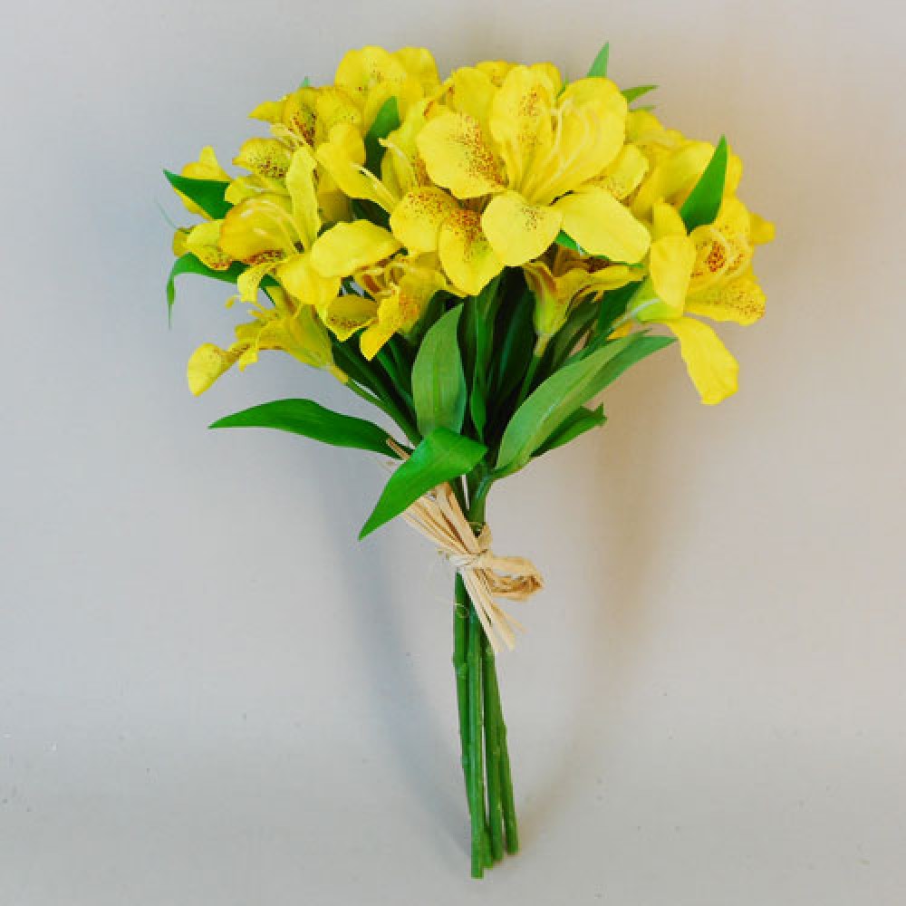 Silk Alstroemeria Yellow 35cm Artificial Flowers
